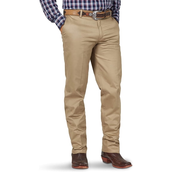 Wrangler Mens Riata Khaki Flat Front Pant