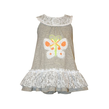 - Bonnie Jean Baby Girls Grey Knit Butterfly Sundress 18 months