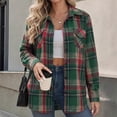 thumbnail image 3 of Womens Flannel Shirts Long Sleeve Button Down Casual Fall Plaid Top, 2XL, 3 of 6