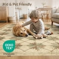 thumbnail image 4 of ODIKA 6'x9' Washable Area Rug Vintage Folk Distressed Farmhouse Border Lettering Primitive Flowing Dynamic for Family Room, Living Mater Bedroom, Non-Slip, Easy Care, 4 of 7