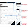 thumbnail image 3 of 2026-2027 Desk Calendar, Large 17 x 12 Inch Monthly Planner, January 2026 - June 2027, Wall or Desk Calendar for Home & Office, with Notes Section and Ruled Blocks (Black), 3 of 6