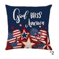 thumbnail image 2 of Fundas de cojín patrióticas para la decoración del hogar en el Día de la Independencia: fundas con estampado de bandera y estrellas con cremallera invisible, tela suave de algodón y lino para, 2 of 6