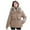 Khaki, variant on jsaierl Womens Winter Jacket Warm Overcoat Slim Faux Fur-Collar Zipper Thicker Coat Outwear