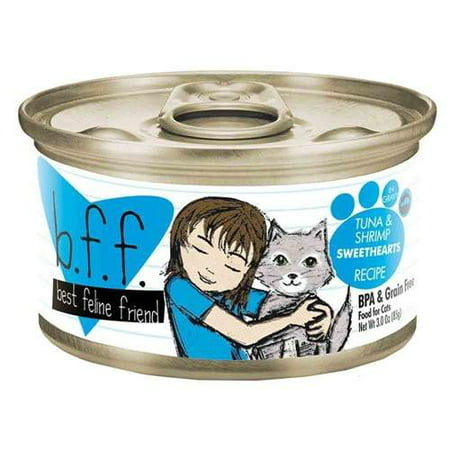 B.F.F. - Best Feline Friend Grain-Free Wet Cat Food Cans & Pouches by Weruva Tuna & Shrimp Sweethearts 3-Ounce Can (Pack of (Best Selling Cat Food)