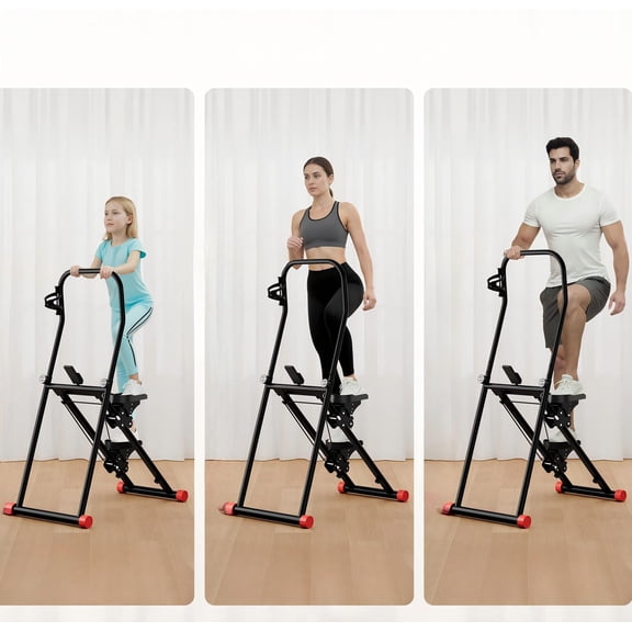 Stair Stepper Exercise Machine for Home Gym,Compact Folding Stair Climber with Extended Step Range,Vertical Climber Machine with 4 Levels Resistance,Step Machine Type with 330lb Capacity