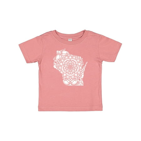 

Inktastic Wisconsin Silhouette Mandala Gift Baby Boy or Baby Girl T-Shirt