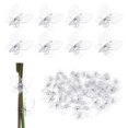thumbnail image 1 of Uxcell 50-Pack Clips para Orquídeas Plásticos Clips para Jardín Clips para Plantas Libélula y Mariposa [Blanco, Transparente], 1 of 1