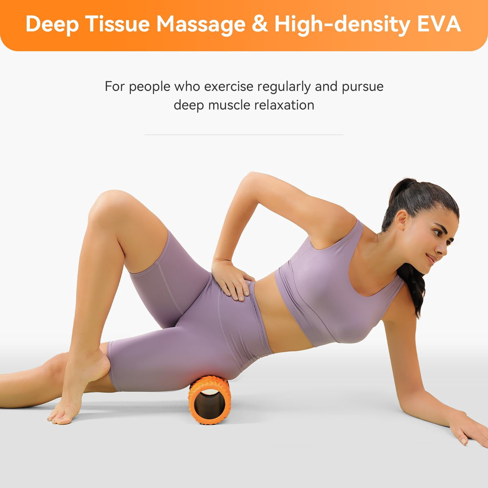 Foam Roller - Massage For & Stretching Wide Wave Textured Deep Pilates Yoga  Athletics Fitness Exercise Whole Body