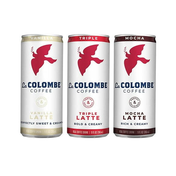 La Colombe Variety Pack Draft Latte - 9 Fl. Oz. 12 Pack - Double, Triple, Mocha, & Vanilla, 100% Arabica, Single-Origin, Brazilia