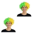 thumbnail image 4 of Vogacara Peluca de payaso pelo fiesta de Navidad pelos sintéticos multiusos amplia aplicación tocado accesorio disfraz divertido Brasil Tamaño libre 2piezas, 4 of 6