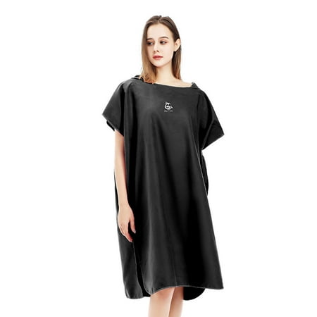 

Lieonvis Lightweight Quick-drying Poncho Changing Robe Swimming Towels Bathrobe Cloaks for Beach Gym Sports with Hood Fitness Equipment