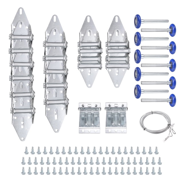 Charnière de Porte de Garage & Kit de Réglage à Rouleau, Ensemble de Porte de Garage 6200ZZ Rouleau Bleu Sans Couverture pour Porte 16 x 7 Pieds