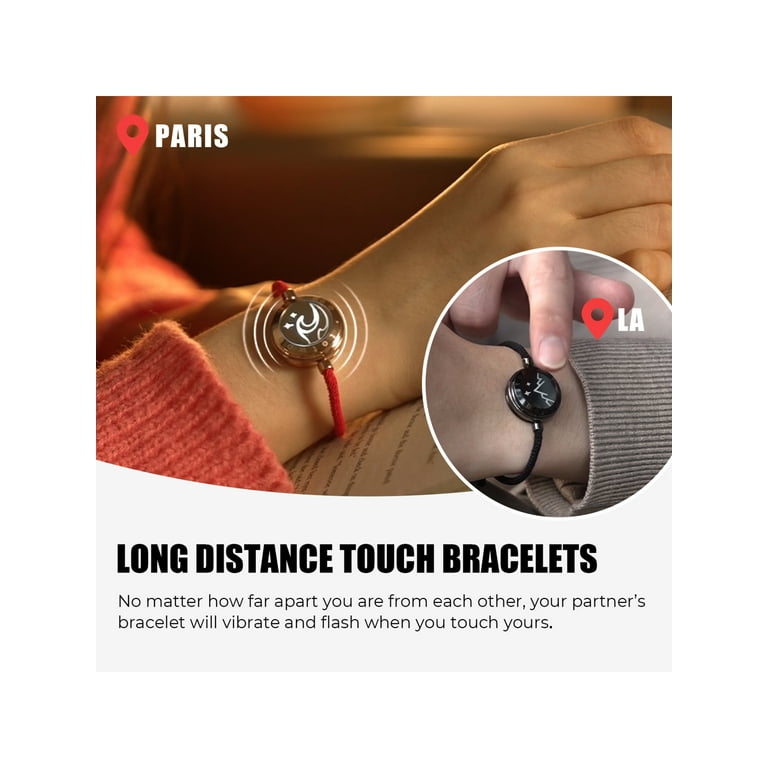 totwoo Long Distance Touch Bracelets for Couples, Vibration & Light Up for  Lovers Bond, Long Distance Relationship Gifts for Girlfriend Boyfriend