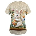 thumbnail image 6 of ADSSDQ Easter Scrubs Top for Womens Funny Cartoon Bunny Print Medical Proffesional V Neck Short Sleeve Working Shirts Plus Size White 5XL, 6 of 6