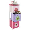 Altra Furniture 3-Bin Kids Storage Unit, Pink with Flower Theme