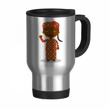 

Black Mali Cartoon Art Deco Fashion Travel Mug Flip Lid Stainless Steel Cup Car Tumbler Thermos