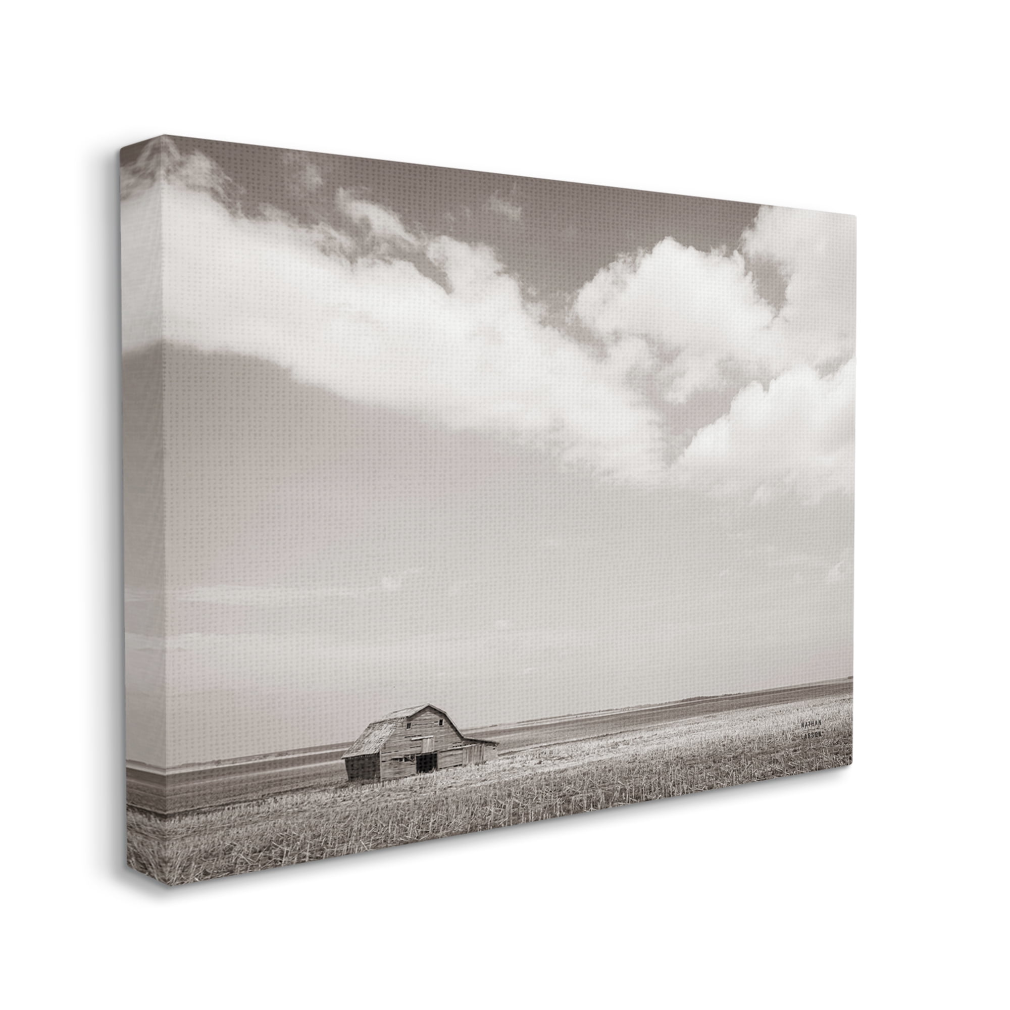 Stupell Industries Clouds over Barn Pasture Landscape Photography Gallery Wrapped Canvas Art Print Wall Art, 30 x 24