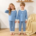 thumbnail image 5 of WUANDIXFA Teen Pajamas Girls 1-13 Years Infant Kids Toddler Girls Boys Soft Comfy Sleepwear Pajamas 2pcs Set,Blue,7-8 Years, 5 of 8