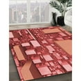 thumbnail image 3 of Ahgly Company Machine Washable Indoor Square Transitional Red Area Rugs, 5' Square, 3 of 7