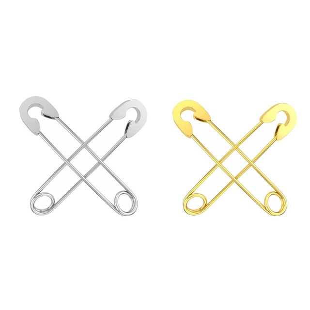Pendientes de pasador de seguridad punk de 4 piezas para mujer, pendientes de material acero inoxidable con forma de gota Yuyangstore Pendientes de alfiler de seguridad