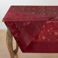 thumbnail image 2 of Burgundy with Gold Color Embroidered & Sequined Special Occasion Holiday Table Topper, 65" Square, 2 of 3
