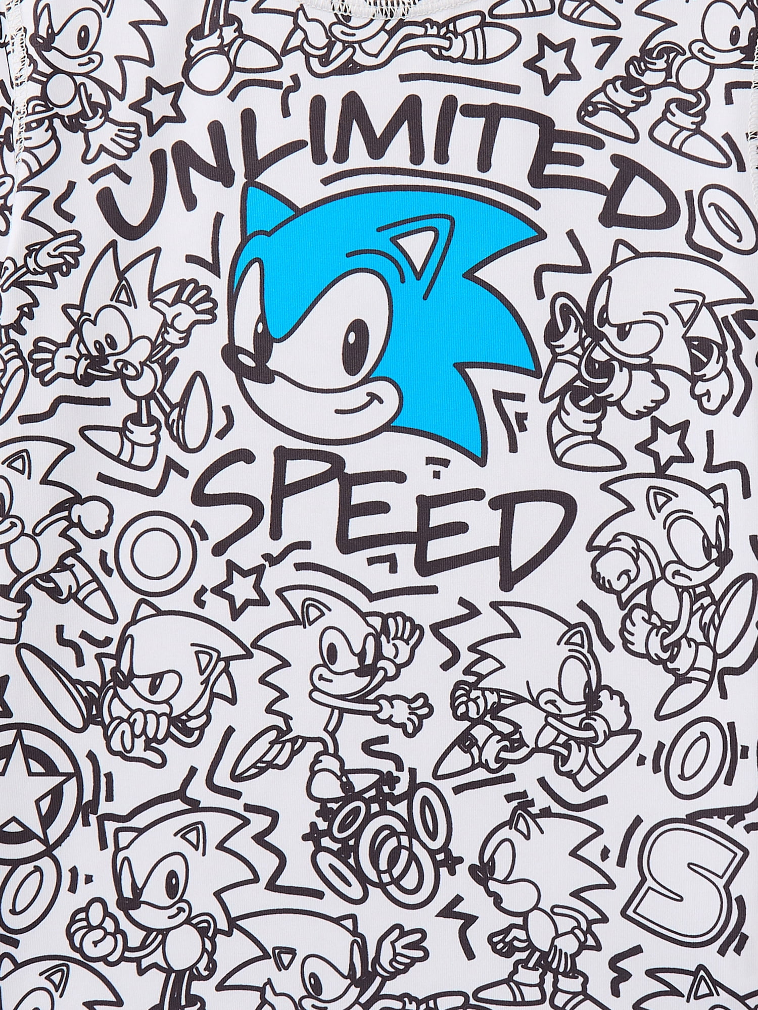 Sonic the Hedgehog Boys Short Sleeve Rashguard with UPF 50, Sizes 4-12
