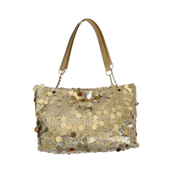 Kugisaki Sequin Tote Bag for Women Large Capacity Handbag Casual Trendy Shoulder Bag for Travel Work