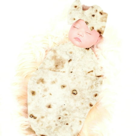 Staron 2019 New Cotton Burrito Blanket Baby Flour Tortilla Swaddle Blanket Sleeping Swaddle Wrap Hat