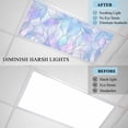 thumbnail image 4 of Stained Glass Fluorescent Light Covers, Blue Purple Floral Geometric Magnetic Light Covers for Ceiling Lights, Fluorescent Ceiling Shade Filters for Classroom Bedroom Office 4x2Ft x 3PCS, 4 of 8