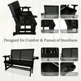 thumbnail image 3 of Innovaze 2-Seat Wooden Patio Glider with Cup Holder, Weather Resistant, Black, 3 of 10