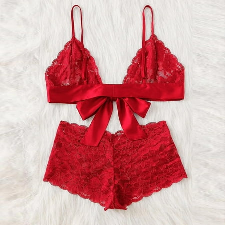 

Cathalem plus Size Lingerie for Women 4x Sleepwear Womens Lingerie Satin Pajamas Cami Valentines Day Lingerie for Women Underwear Large