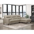 thumbnail image 2 of Lexicon Lewes 2-Piece Leather Match Sectional with Right Chaise in Latte, 2 of 8