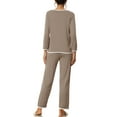 thumbnail image 3 of Conjuntos de lounge para mujeres INSPIRE CHIC, camisetas de manga larga con pantalones, conjuntos de pijama L color caqui, 3 of 6