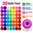 Raimbow Coloue Thread 35 Balls Mercerized Cotton Crochet Thread, Size 5 Rainbow Colors ...