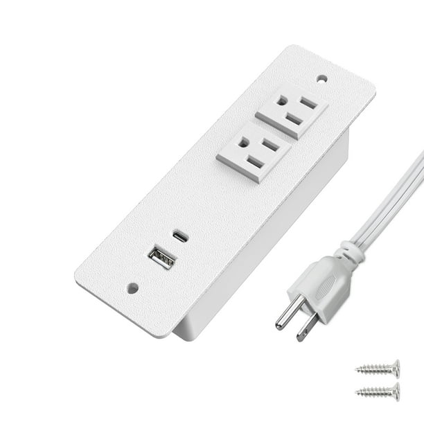 Recessed Power Strip with USB C 20W PD, Conference Flush Mount Desk