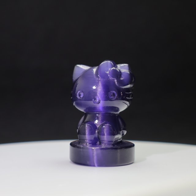 Kenny Crystals venta al por mayor 8 colores piedra de ojo de gato hecha a mano Hello Kitty estatua juguetes tallado de dibujos animados para regalo de niñas