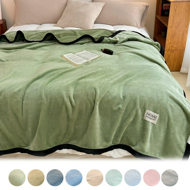 Xihbxyly Manta de Franela Acogedora, Tela de Microfibra Súper Suave, Cálida y Ligera, para Usar En Cualquier Temporada, Perfecta para Sofá o Cama, Fácil de Mantener, Tamaño 100 X 140 Cm, Varios Color