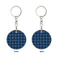 thumbnail image 2 of Naloa Blue Black Plaid Print Round Keychain Keychain Key Ring, Key Tag, Key Chain Bulk for Gift Accessories (Round), 2 of 7