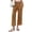 Brown, variant on Elastic High Waist Women Wide Leg Loose Denim Pants Ankle Jeans