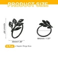 thumbnail image 2 of Uxcell Napkin Rings Holder, Leaf Napkin Holder Ring Dining Table Decor Black, 2 of 5