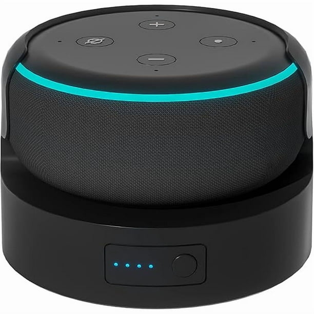 wonima11 Echo Dot 3 Battery Base, Portable Dot 3rd Gen Mini 2 Battery Base, 5200 mAh 8 Hours Work Time, Black(Not Include Speaker)