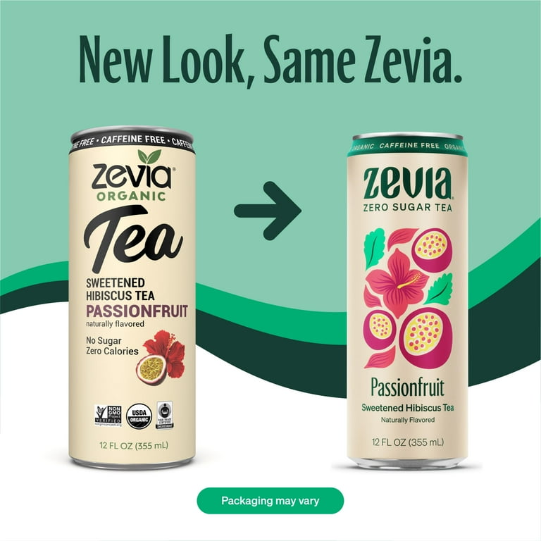 2X - Zevia Organic Caffeine Free Sweetened Hibiscus Passionfruit