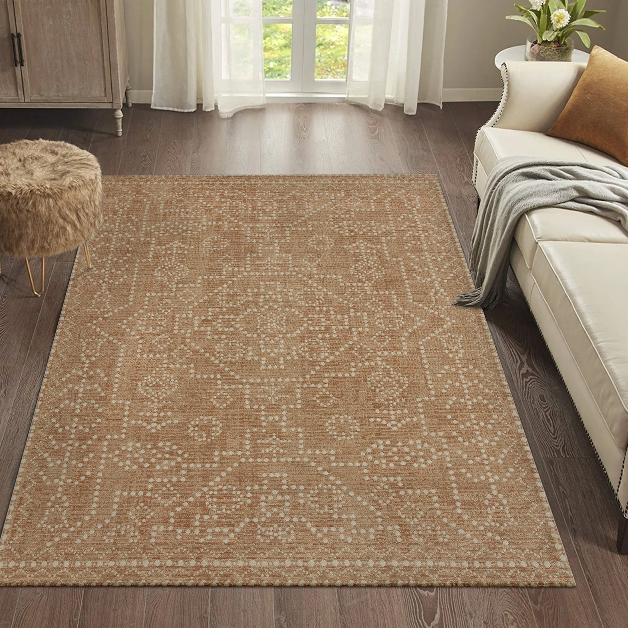 Mainstays Rust Medallion Indoor 5' x 7' Area Rug