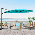 thumbnail image 7 of 10ft Cantilever Patio Umbrella,360-Degree Rotation  Outdoor Sun Shade with Cross Base,Wind and Rainproof Parasol for Garden, Backyard, Deck, Pool, 7 of 7