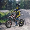 thumbnail image 2 of Floseru 49cc Kids Dirt 2-Stroke Bike Kids Motorcycle,Upgrade Gas Dirt Bike Mini Dirt Bikes,Pocket Gas Motorbike Off Road Gas Power Mini Pocket Motorbike with Front Rear Disc Brakes,Max Speed 40KM/H, 2 of 9