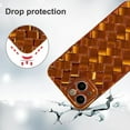 thumbnail image 3 of Compatible with iPhone 13 Case-6.1 Inch, Fashion 3D Woven Pattern Plating Phone Case, Grid Printed case for Women Girls Soft Silicone Shockproof Camera Protective Back Cover-Orange, 3 of 14