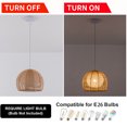 thumbnail image 2 of Miumaeov Hand-Woven Bamboo Ceiling Hanging Pendant Light with Adjustable Cord, 2 of 9