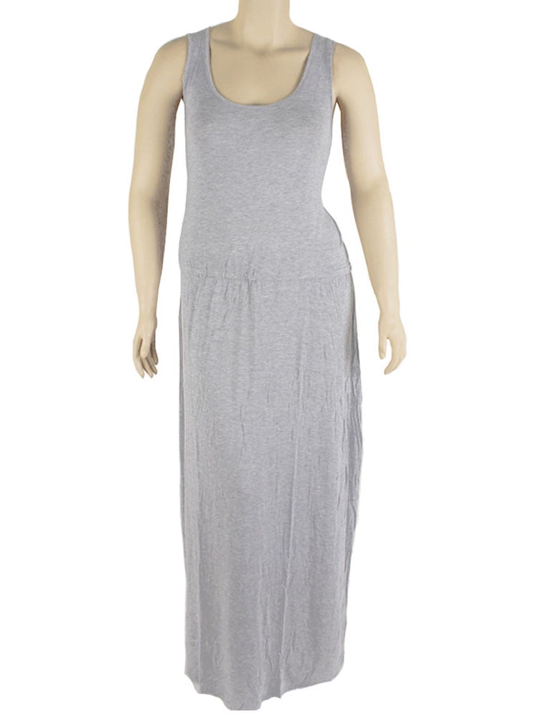 LAVRA Women's Plus Maxi Dress-3XL-Gray -