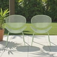 thumbnail image 3 of Tcbosik 2 Pack Modern Metal Chairs, Indoor & Outdoor Armless Chair for Garden, Patio, Backyard, Green, 3 of 10