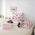 thumbnail image 6 of Manfei Pink Kawaii Bow 7-Piece Twin Bedding Sets, Cute Cartoon Love Heart Bedding Comforter Set, Teens Kids Girls Women Reversible Sheet Sets, Breathable Home Decor, 6 of 8
